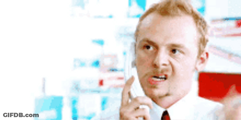 Simon Pegg Phone Call Gun To Head Gesture GIF