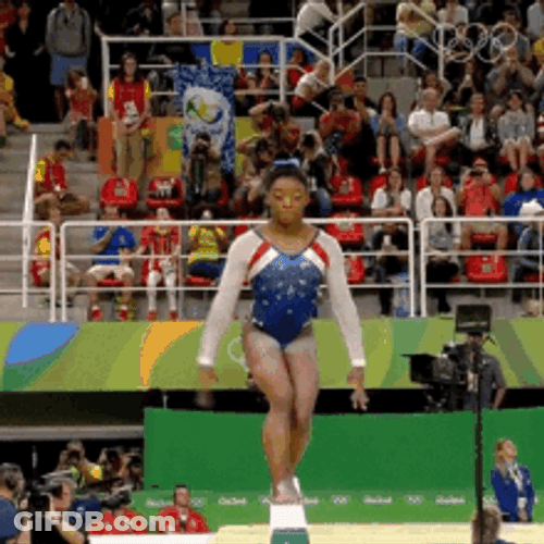 Simone Biles Air Split Balance Beam Gymnastics GIF