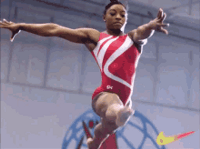 Simone Biles Air Split Gymnastics GIF