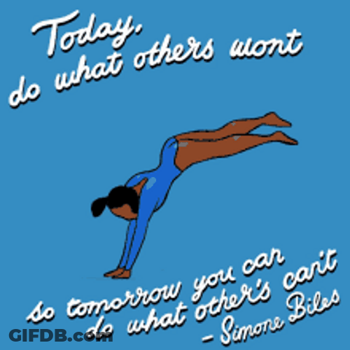 Simone Biles Back Flip Animated Quote GIF