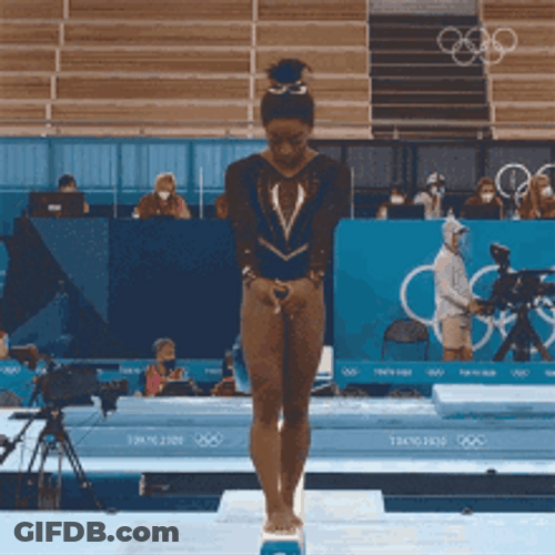 Simone Biles Back Flip Balance Beam Olympics GIF
