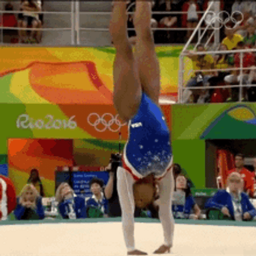 Simone Biles Floor Exercise Back Flip Olympics GIF