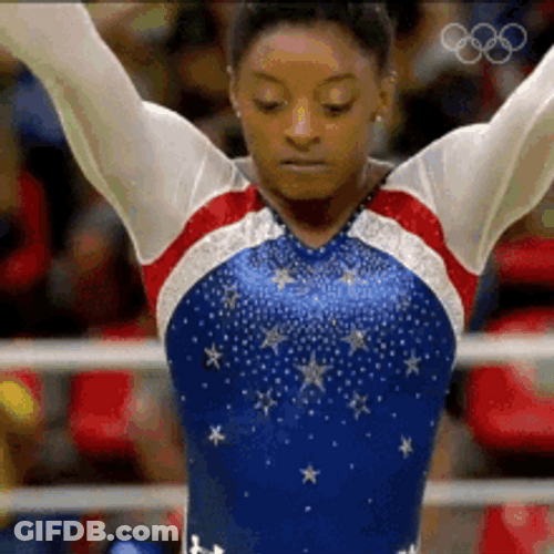 Simone Biles Front Flip Balance Beam Gymnastics Olympics GIF