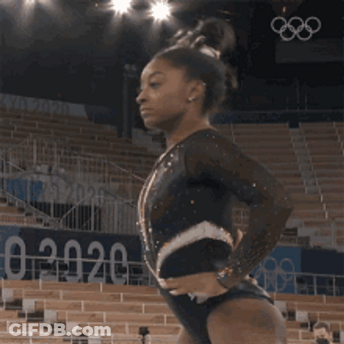 Simone Biles Gymnast Stretch Pose USA Team GIF