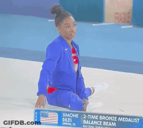 Simone Biles Is A 2 Time Bronze Medalist In The Balance Beam GIF