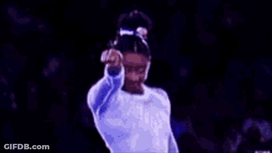 Simone Biles Mic Drop Pose Gymnastics GIF