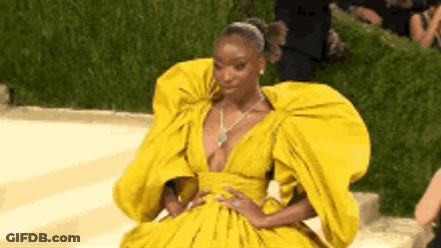 Simone Biles Normani Yellow MET Gala GIF