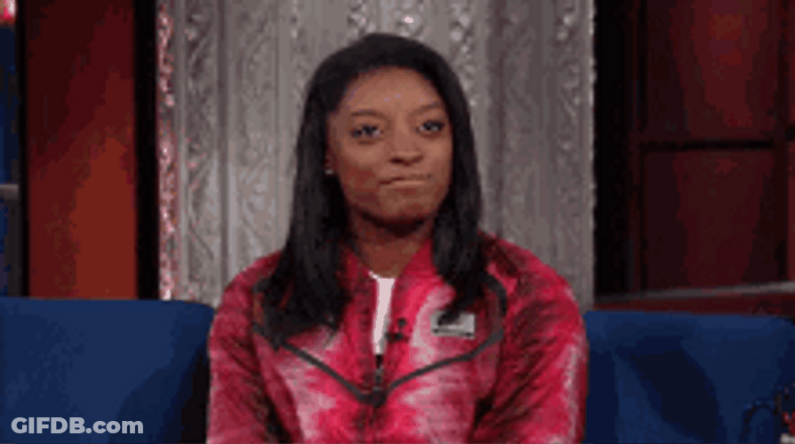 Simone Biles Not Really Thinking Reaction GIF
