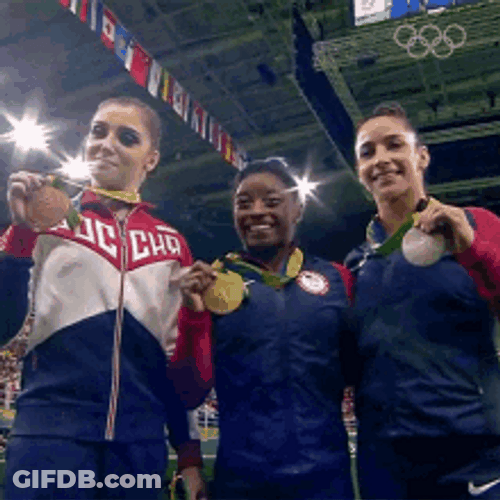 Simone Biles Olympic Medalists Winners Picture Pose GIF