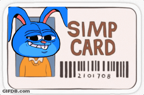 Simp Card Blue Bunny GIF