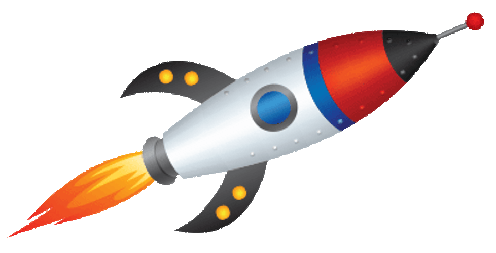 Simple 2D Rocket Drawing GIF