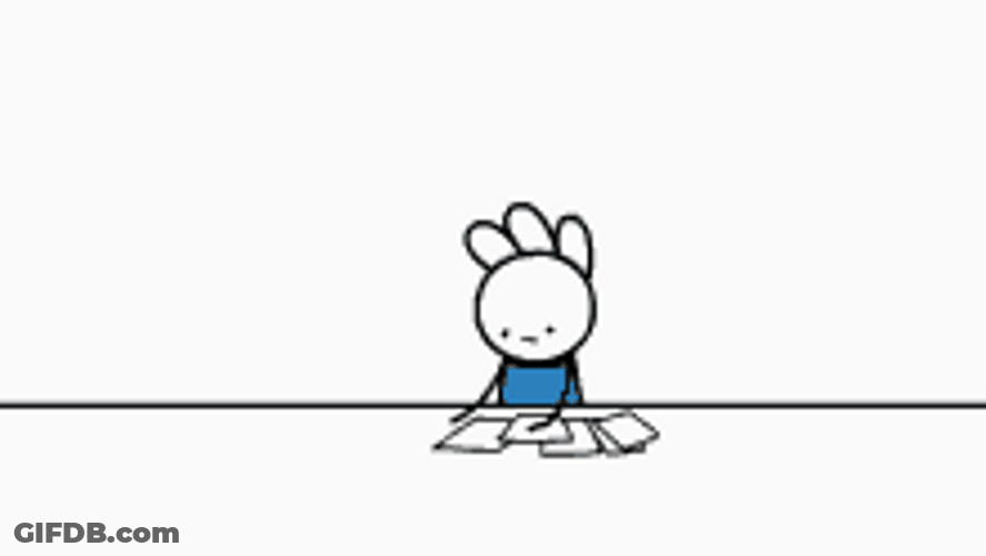 Simple Animated Cartoon With Big Brain GIF