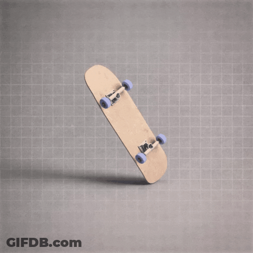 Simple Black 3D Rotating Skateboard GIF