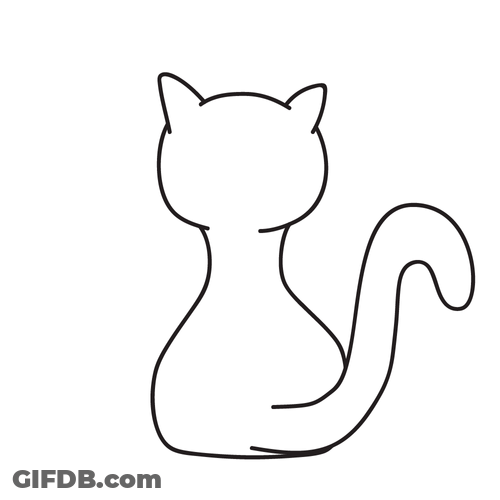 Simple Cat Drawing GIF