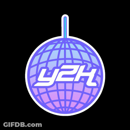 Simple Glowing Neon Y2k Disco Ball GIF