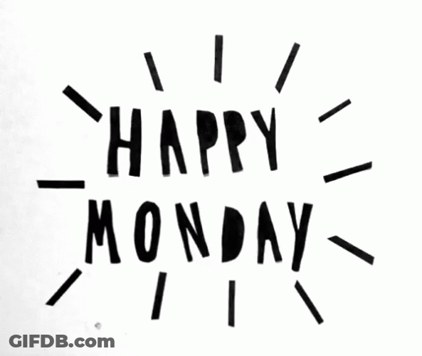 Simple Happy Monday Text GIF