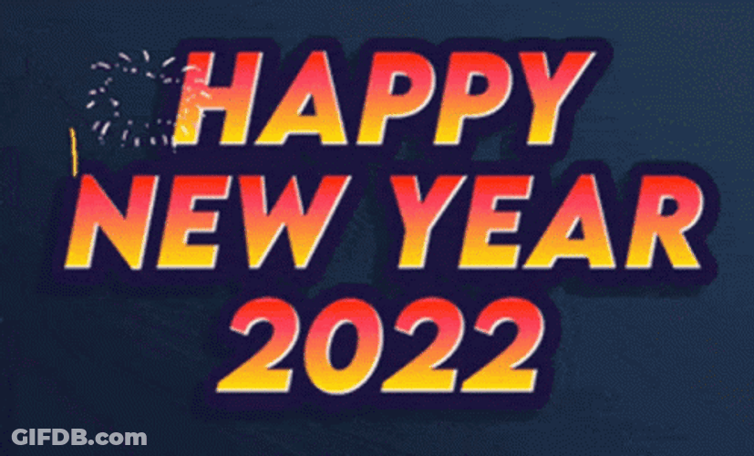 Simple Happy New Year 2022 Animation GIF