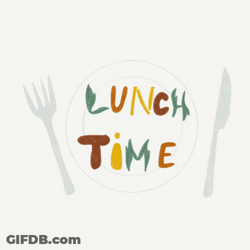 Simple Lunch Time Plate Fork Knife GIF