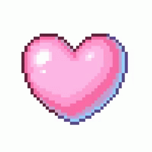 Simple Pink Rotating Pixelated Animated Heart GIF