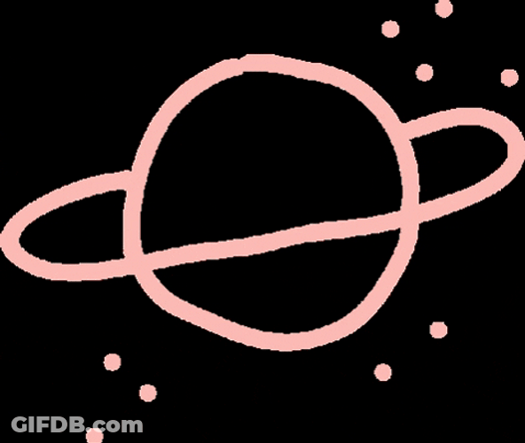 Simple Saturn Doodle Changing Color GIF