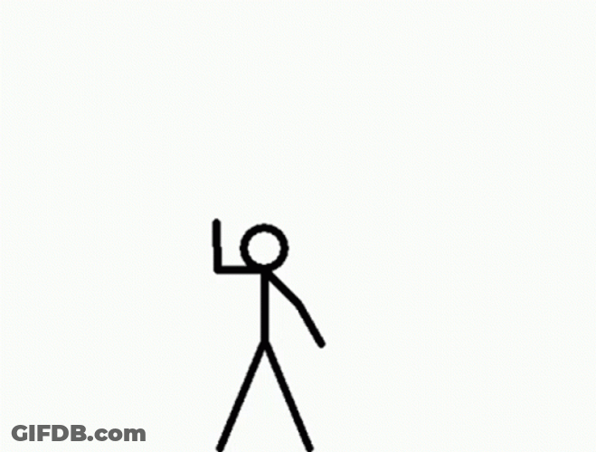 Simple Stickman Waving Hello GIF