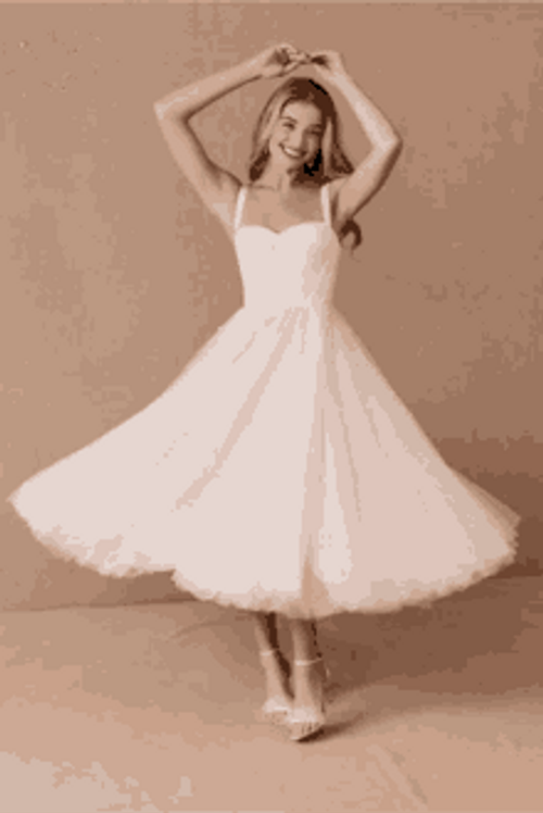 Simple Vintage White Dress Sparkles GIF