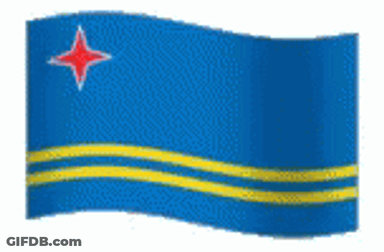 Simple Waving Aruba Flag GIF
