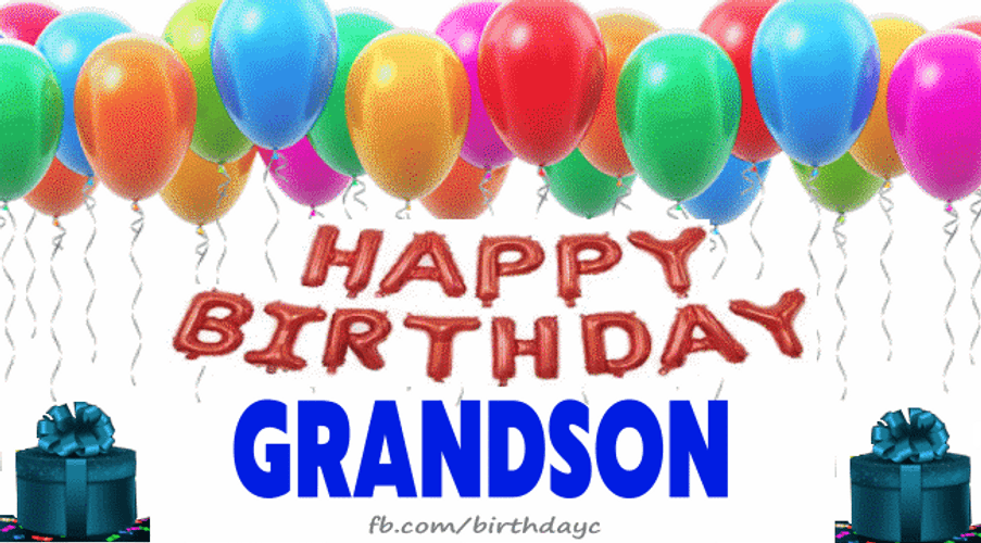 Simplistic Happy Birthday Grandson Greetings GIF