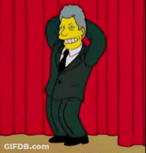 Simpson Bill Clinton Balloons Dancing GIF