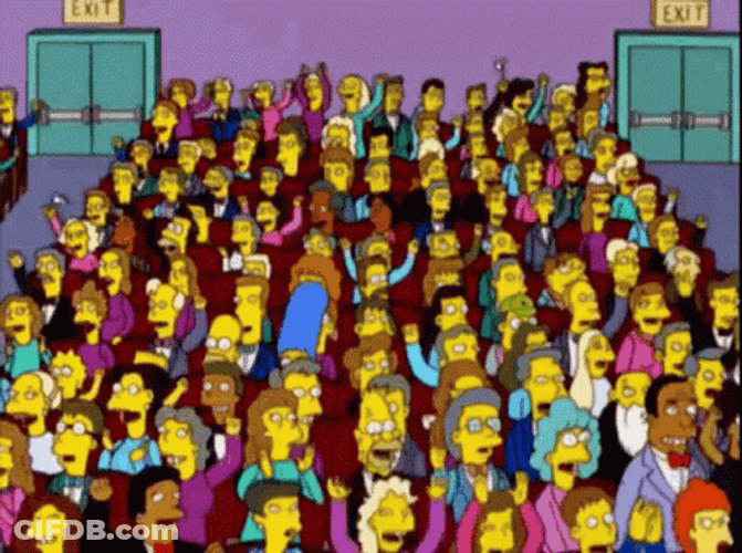 Simpson Crowd Cheering And Clapping GIF