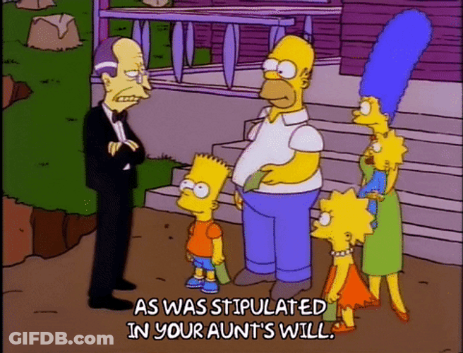 Simpson Family Butler Reading Their Aunt's Will GIF