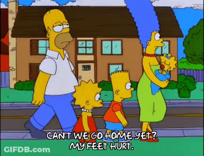 Simpson Family Feet Hurt Can't Go Home Yet GIF