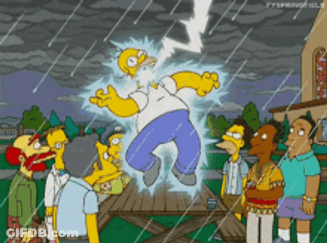 Simpson Hit By Lightning GIF