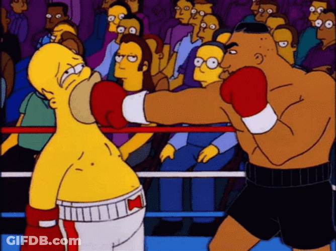 Simpson Imitate Nate Diaz Getting Punch GIF