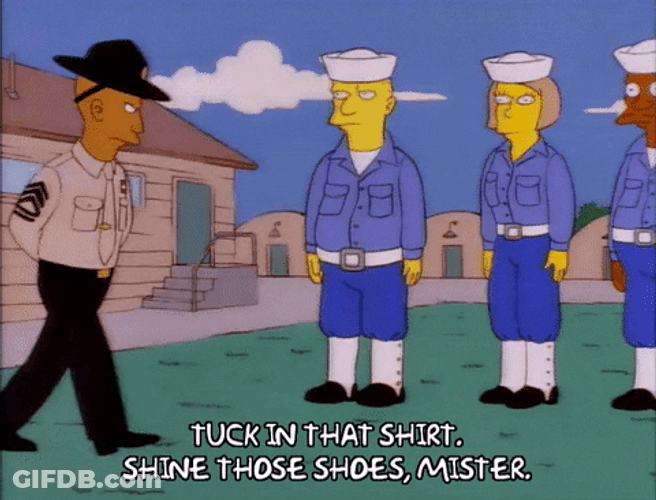 Simpson Tide Navy Trainers Inspection GIF