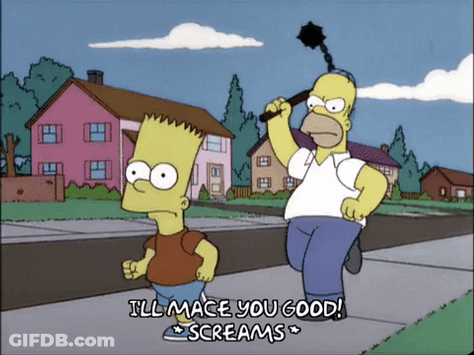 Simpsons Bart And Homer Running GIF