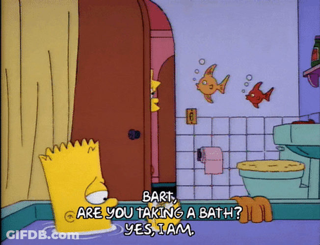 Simpsons Bart Taking Bath Time GIF