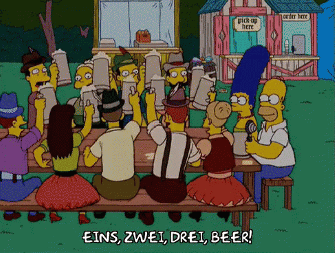 Simpsons Celebrating Oktoberfest GIF