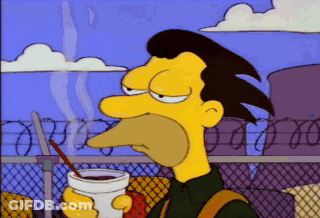 Simpsons Character Drinking Coffee GIF