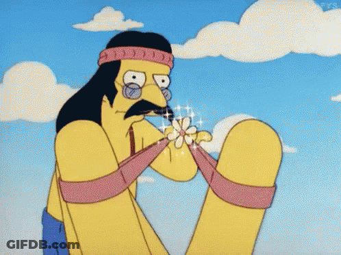 Simpsons Character Holding Flower GIF