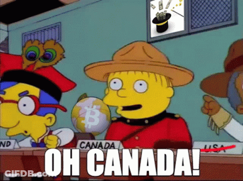 Simpsons Character Holding Globe Saying Oh Canada GIF