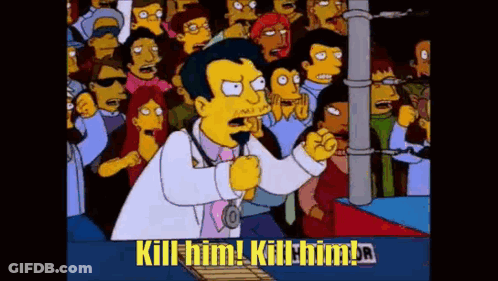 Simpsons Character Shouting Into Microphone GIF