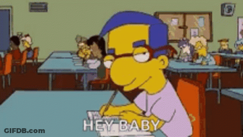 Simpsons Character Sitting And Writing GIF