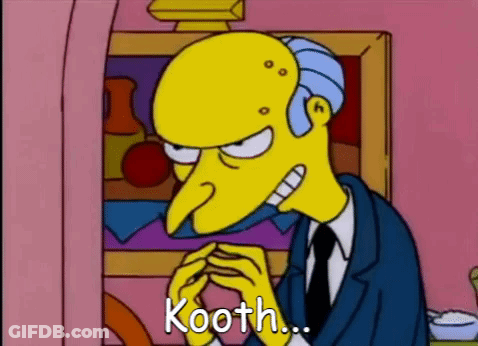Simpsons Character Sitting Hands Folded Says Kooth GIF