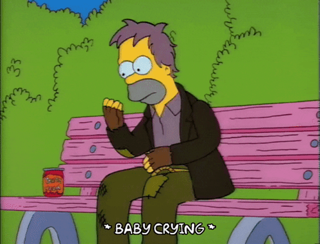 Simpsons Character Sitting On Bench GIF