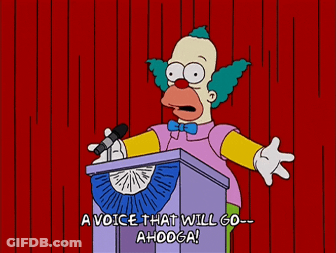 Simpsons Clown Awooga Interview GIF