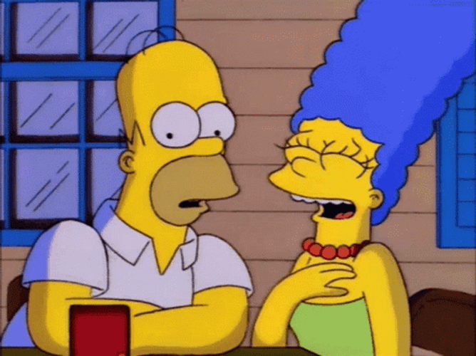 Simpsons Couple Laughing GIF
