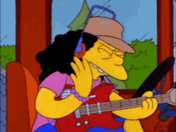 Simpsons Electric Guitar Playing GIF