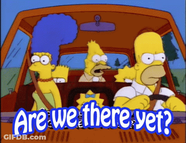 Simpsons Family Driving Are We There Yet GIF