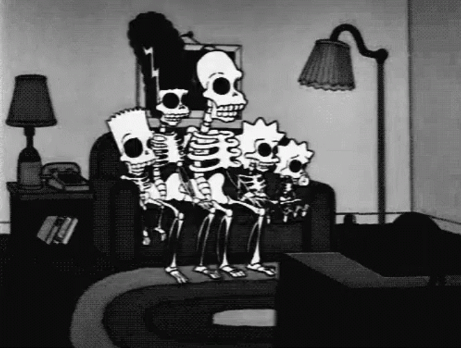 Simpsons Family Spooky Scary Skeletons GIF